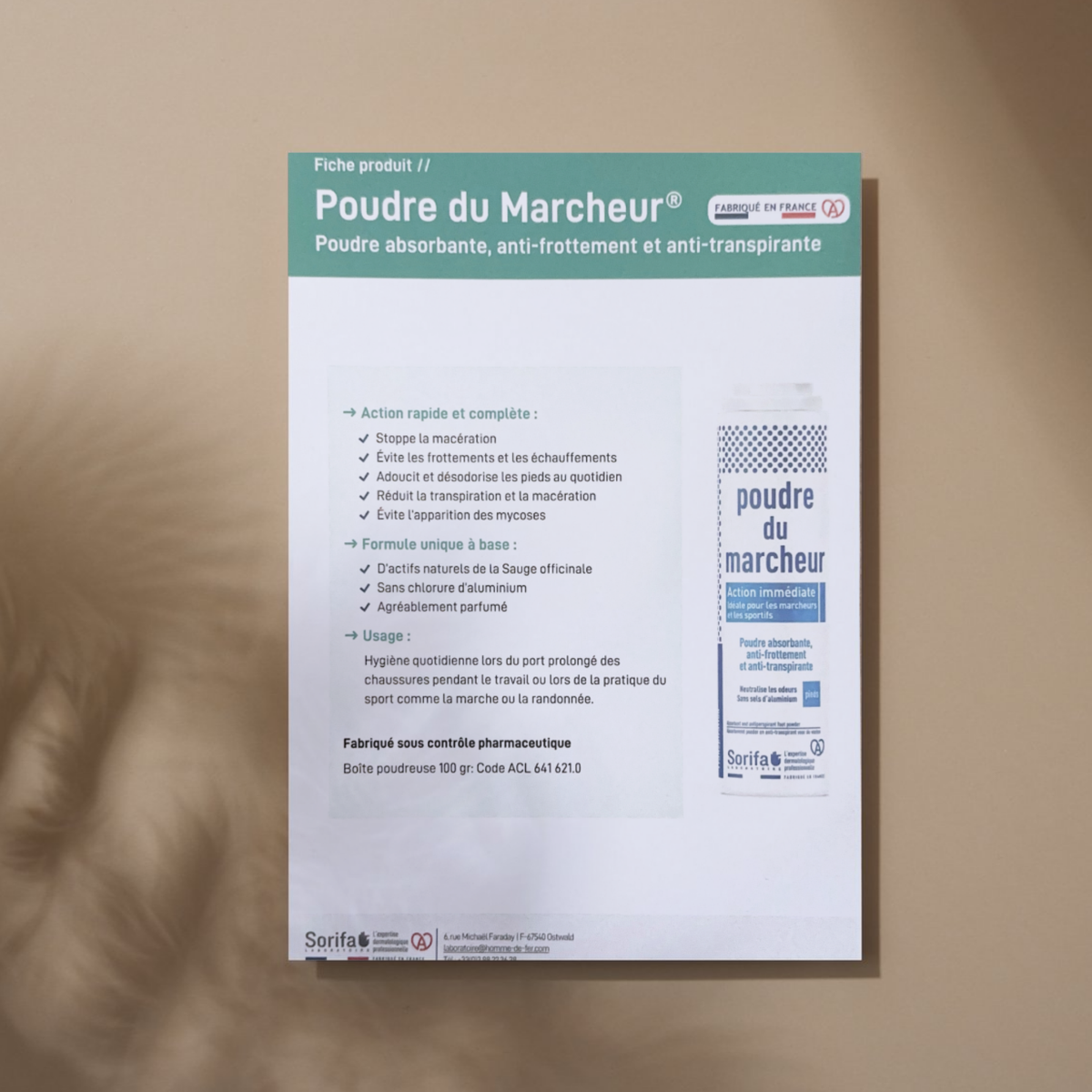 10 Walker Powder flyers - My Podologie product sheet 