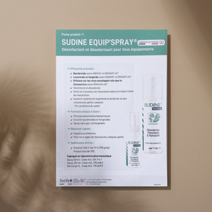 10 folletos Sudine Equip'Spray - Ficha de producto Mi Podología 
