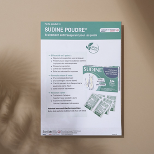 10 Sudine Powder flyers - My Podologie product sheet 
