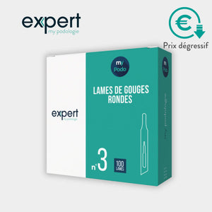 100 Lames de gouges stériles - Rondes - Expert by My Podologie Expert 