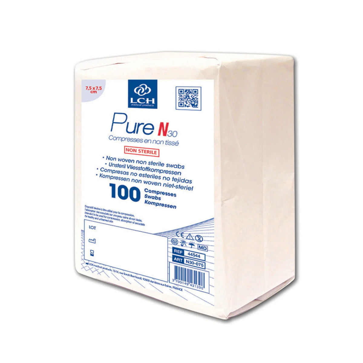 100 non-sterile non-woven compresses - LCH - Different sizes