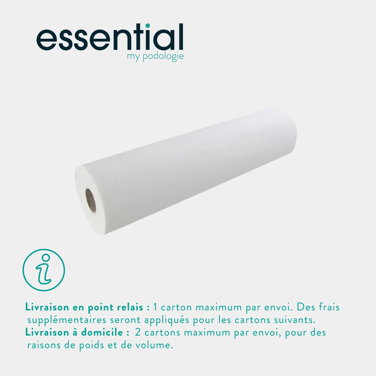12 rolls White examination sheets - 132 sizes - 2 Essential smooth plies 