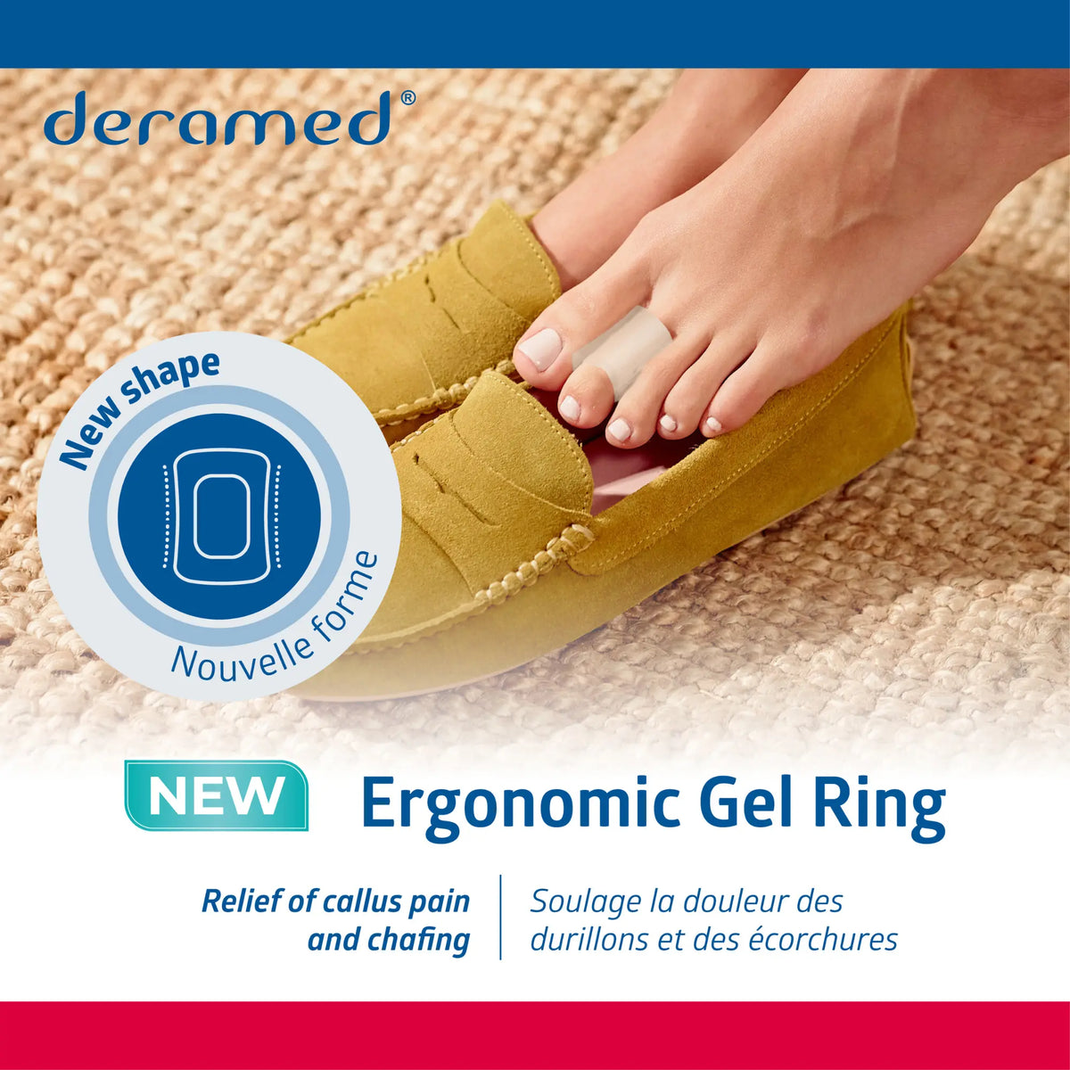 2 Ergonomic gel toe protection rings - one size - Deramed® Fresco Podologia 