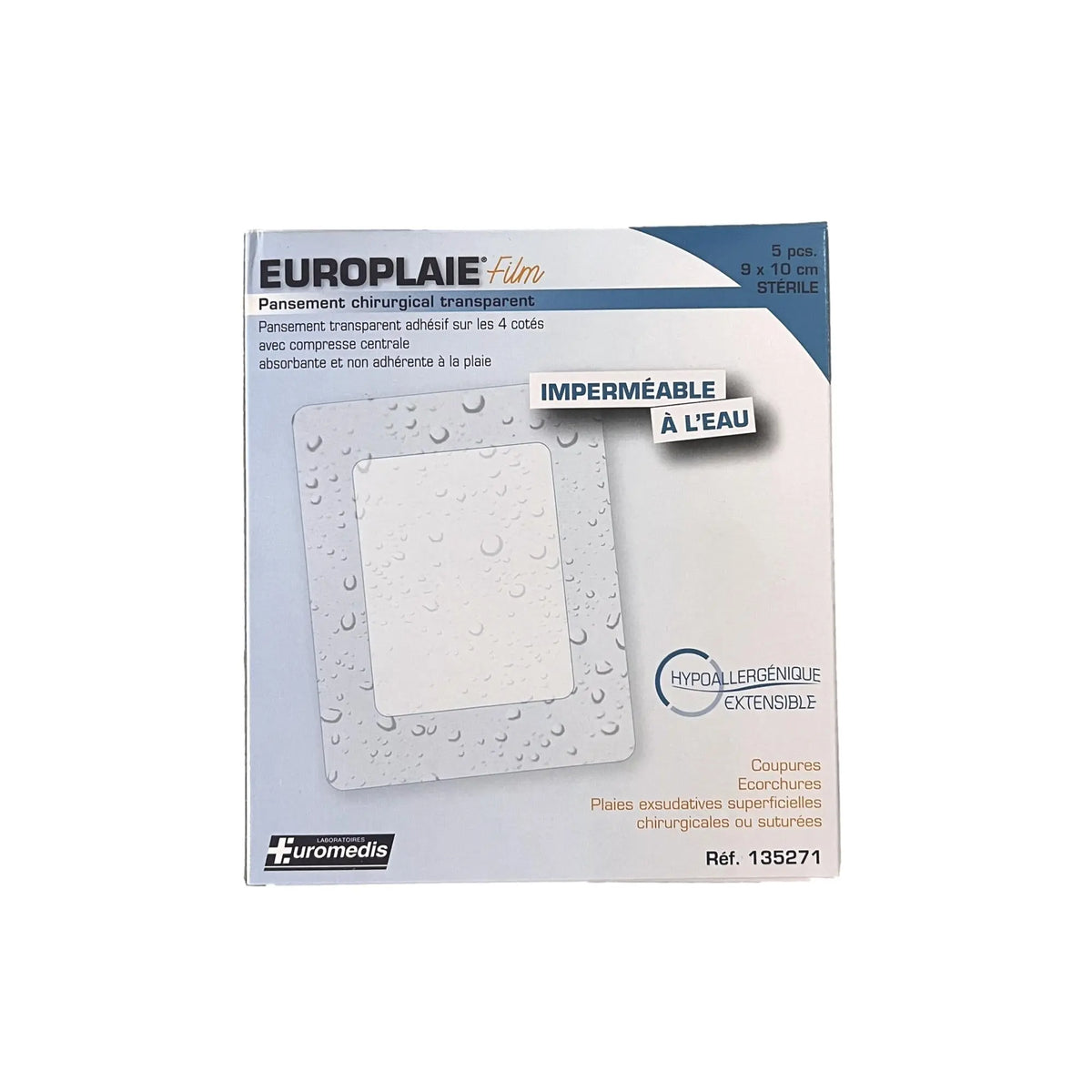 5 Europlaie Film sterile transparent dressings - Euromédis - My Podology