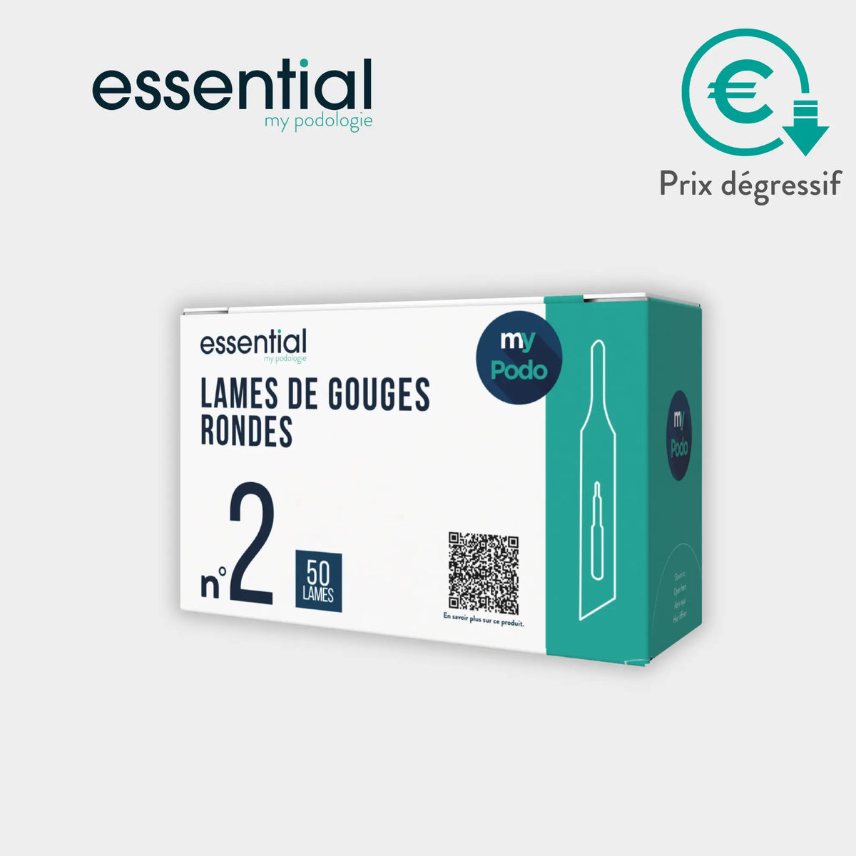50 Sterile Gouge Blades - Round - Essential by My Podologie Essential 