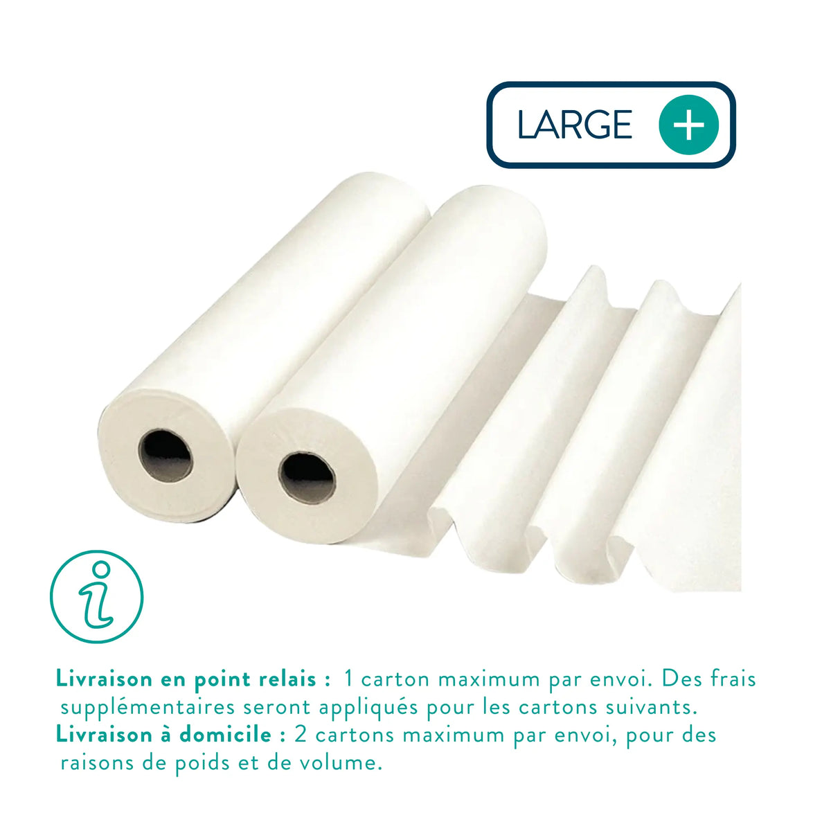 6 rolls Large white examination sheets - 135 sizes - 2 smooth folds My Podologie 