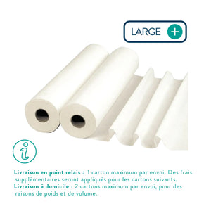 6 rolls Large white examination sheets - 135 sizes - 2 smooth folds My Podologie 