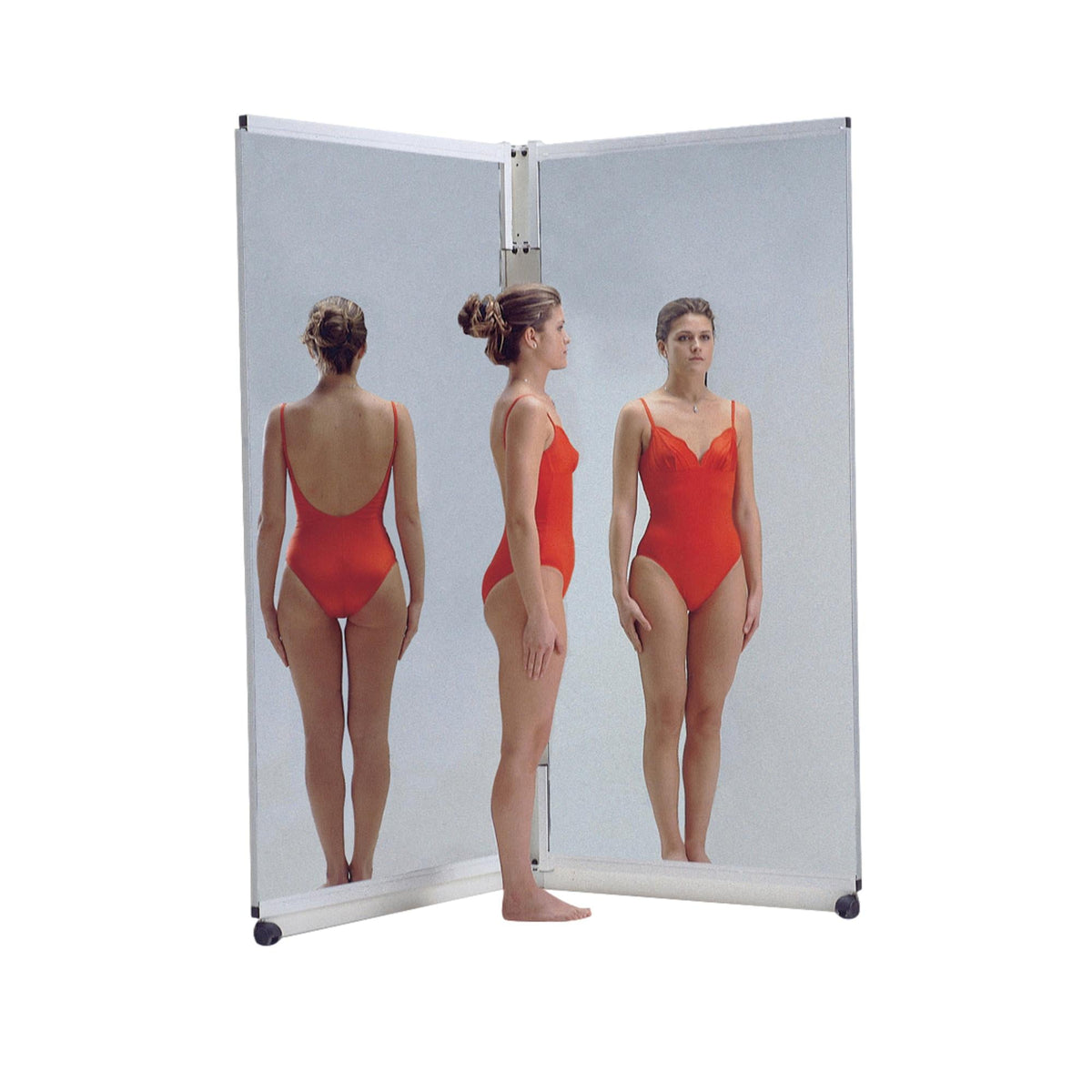 Double articulated mirror for posture analysis