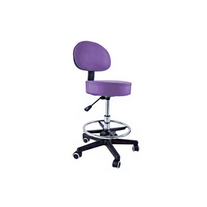 Stool with backrest and footrest chrome base - 8 colors