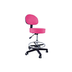 Stool with backrest and footrest chrome base - 8 colors