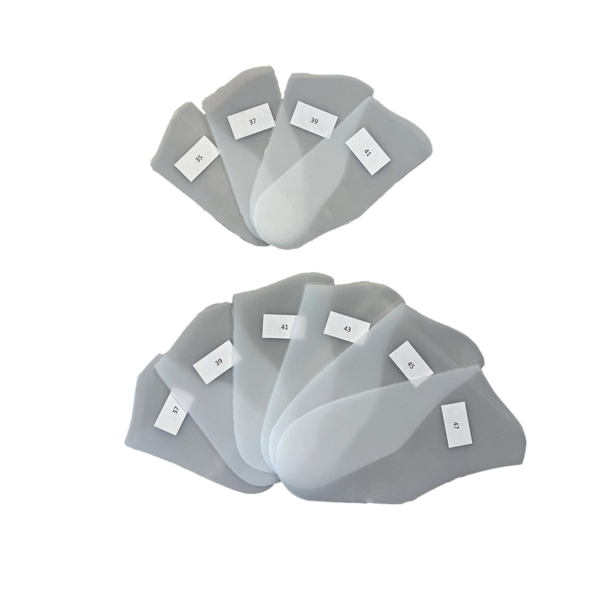 Template set for manufacturing orthopedic podiatry insoles