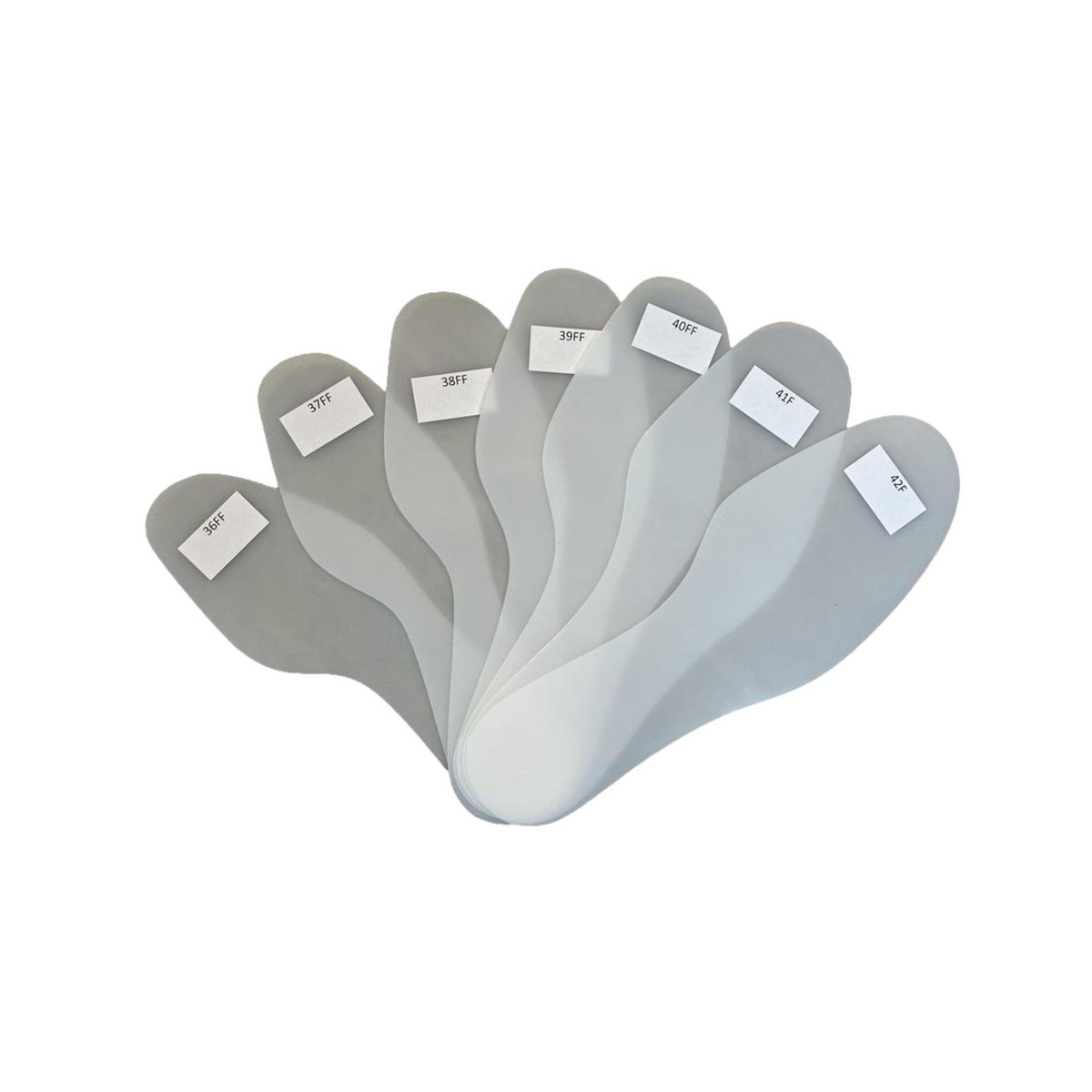 Template set for manufacturing orthopedic podiatry insoles