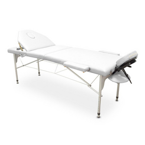Folding aluminum massage table 194 x 70 cm with reclining backrest - 5 colors