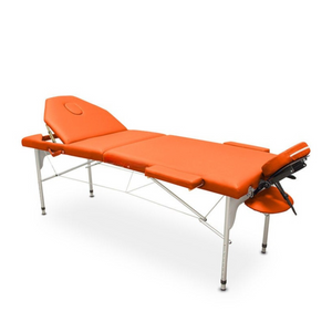 Folding aluminum massage table 194 x 70 cm with reclining backrest - 5 colors