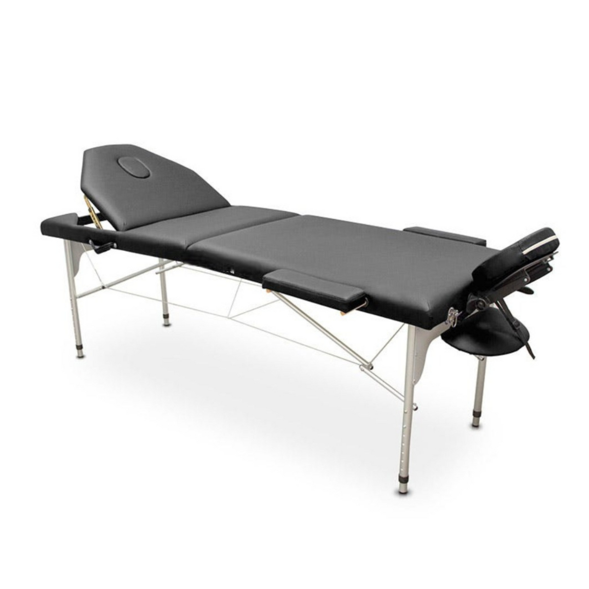 Folding aluminum massage table 194 x 70 cm with reclining backrest - 5 colors