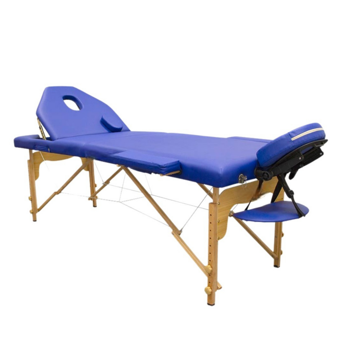 Camilla de masaje plegable de madera 186 x 66 cm con respaldo reclinable - 6 colores