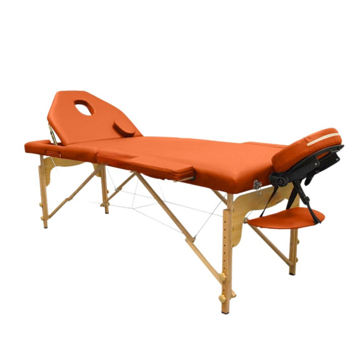 Camilla de masaje plegable de madera 186 x 66 cm con respaldo reclinable - 6 colores