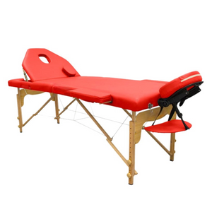 Folding wooden massage table 186 x 66 cm with reclining backrest - 6 colors