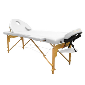 Folding wooden massage table 186 x 66 cm with reclining backrest - 6 colors