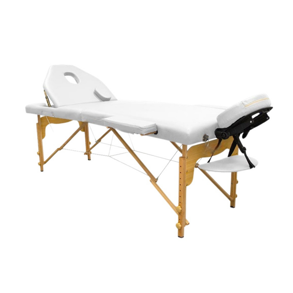 Camilla de masaje plegable de madera 194 x 70 cm con respaldo reclinable - 7 colores