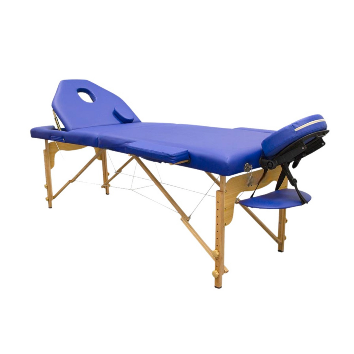 Camilla de masaje plegable de madera 194 x 70 cm con respaldo reclinable - 7 colores