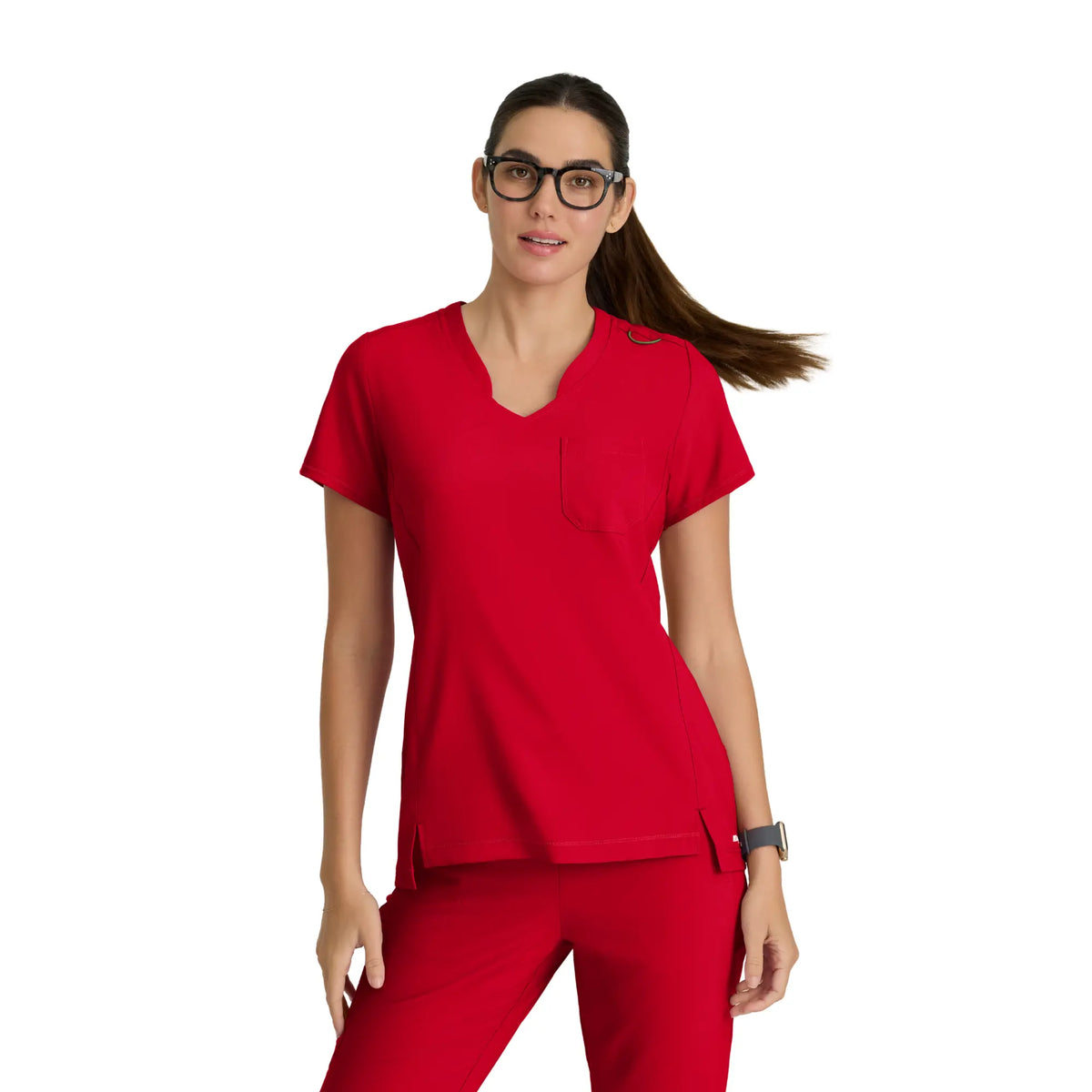 Alba - Tunique col V - Femme - Grey’s Anatomy Evolve Grey’s Anatomy  Rouge / XL