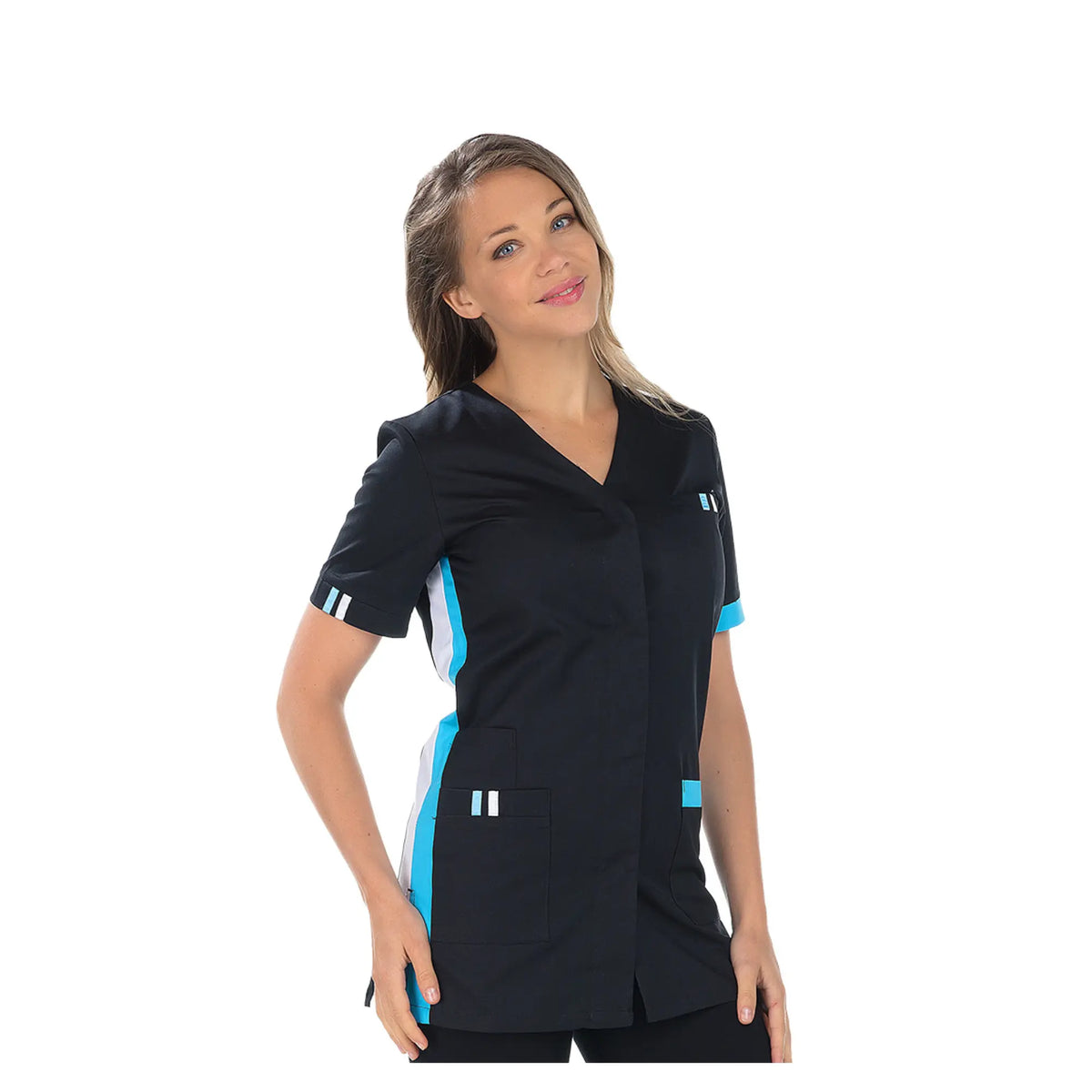 Amélie - Tunic - Short sleeves - Women - 75 cm My Blouse  Sergé-Black-Atoll-T7-XXXXL