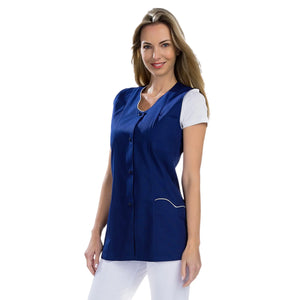 Anaïs - Tunic - Sleeveless - Women - 75cm My Blouse Twill-Navy-White-T6-XXXL