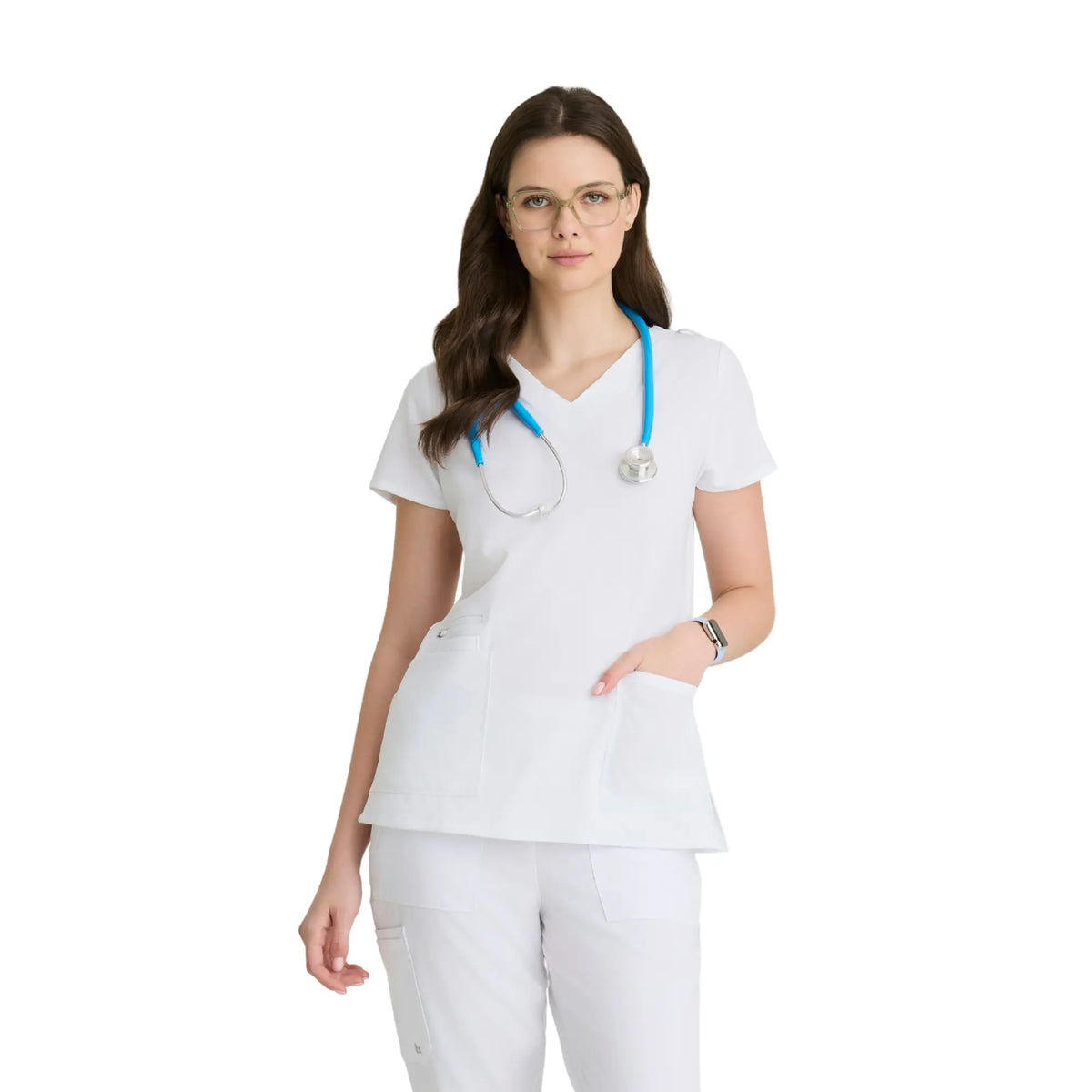 Aria - V-neck tunic - Women - Barco Unify BARCO  White / XL
