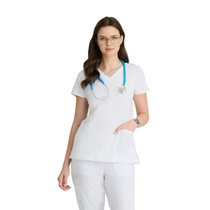 Aria - V-neck tunic - Women - Barco Unify BARCO  White / XL