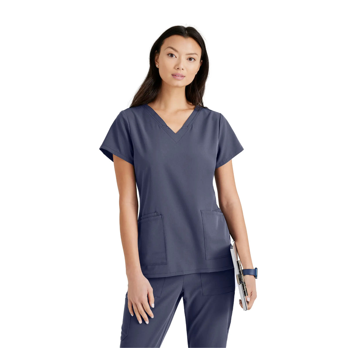 Aria - V-neck tunic - Women - Barco Unify BARCO  Anthracite Gray / XL