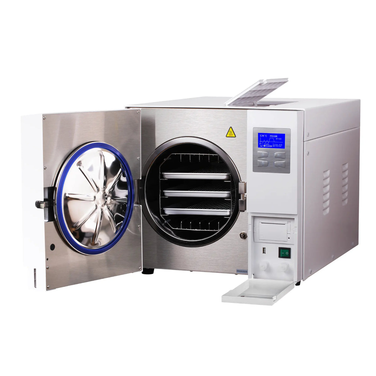 29 Liter Class B white autoclave with USB and integrated printer