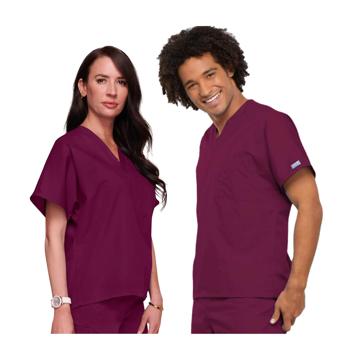 Biarritz - Medical Tunic - V-Neck - Unisex - Cherokee Cherokee Authentic Workwear  Burgundy-3XL