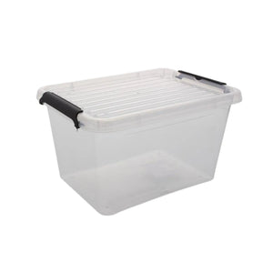 Caja de almacenamiento de plástico transparente con tapa - 3 tamaños