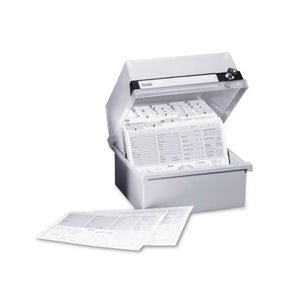 Lockable card box for approx. 800 cards - A5 landscape orientation - Light gray - Ruck Ruck 