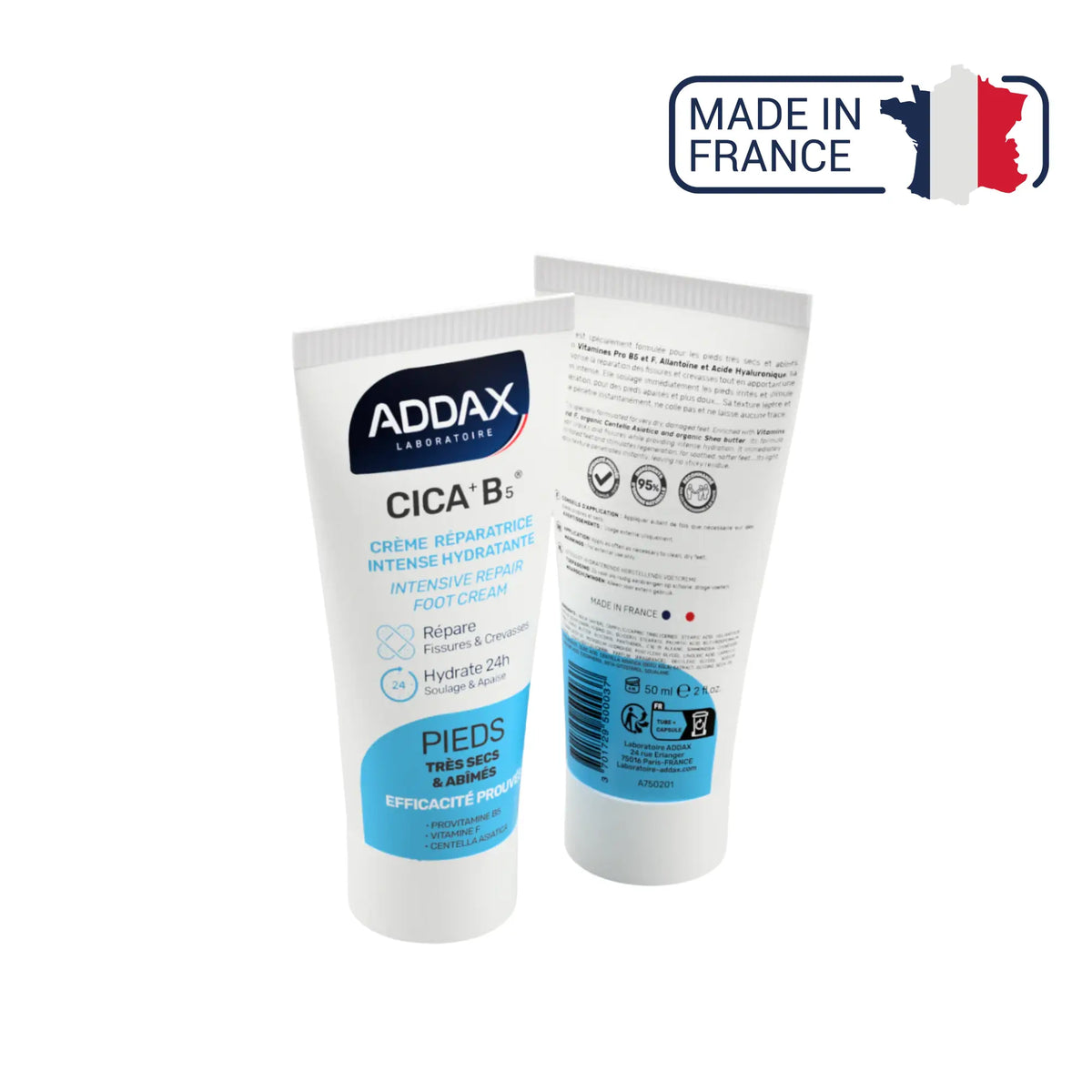 CICA + B5® - Intense moisturizing repairing foot cream - 50 ml - Laboratoire Addax Laboratoire Addax 