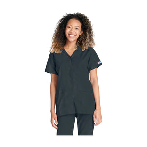 Calais - V-neck snap button tunic - Women - Cherokee Cherokee Authentic Workwear 
