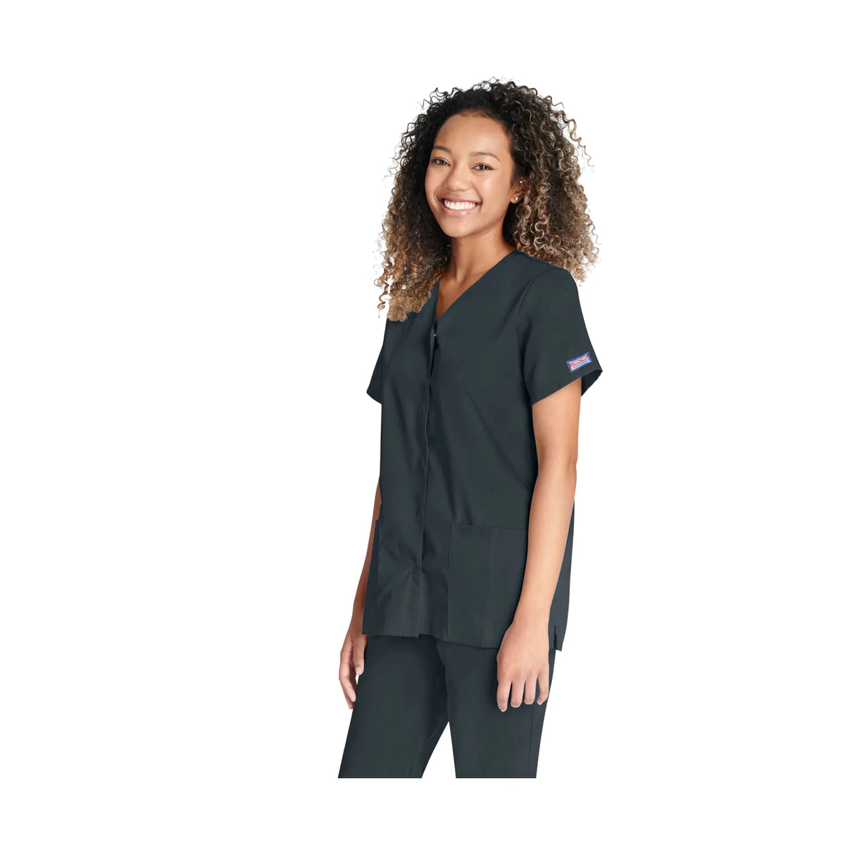 Calais - V-neck snap button tunic - Women - Cherokee Cherokee Authentic Workwear 