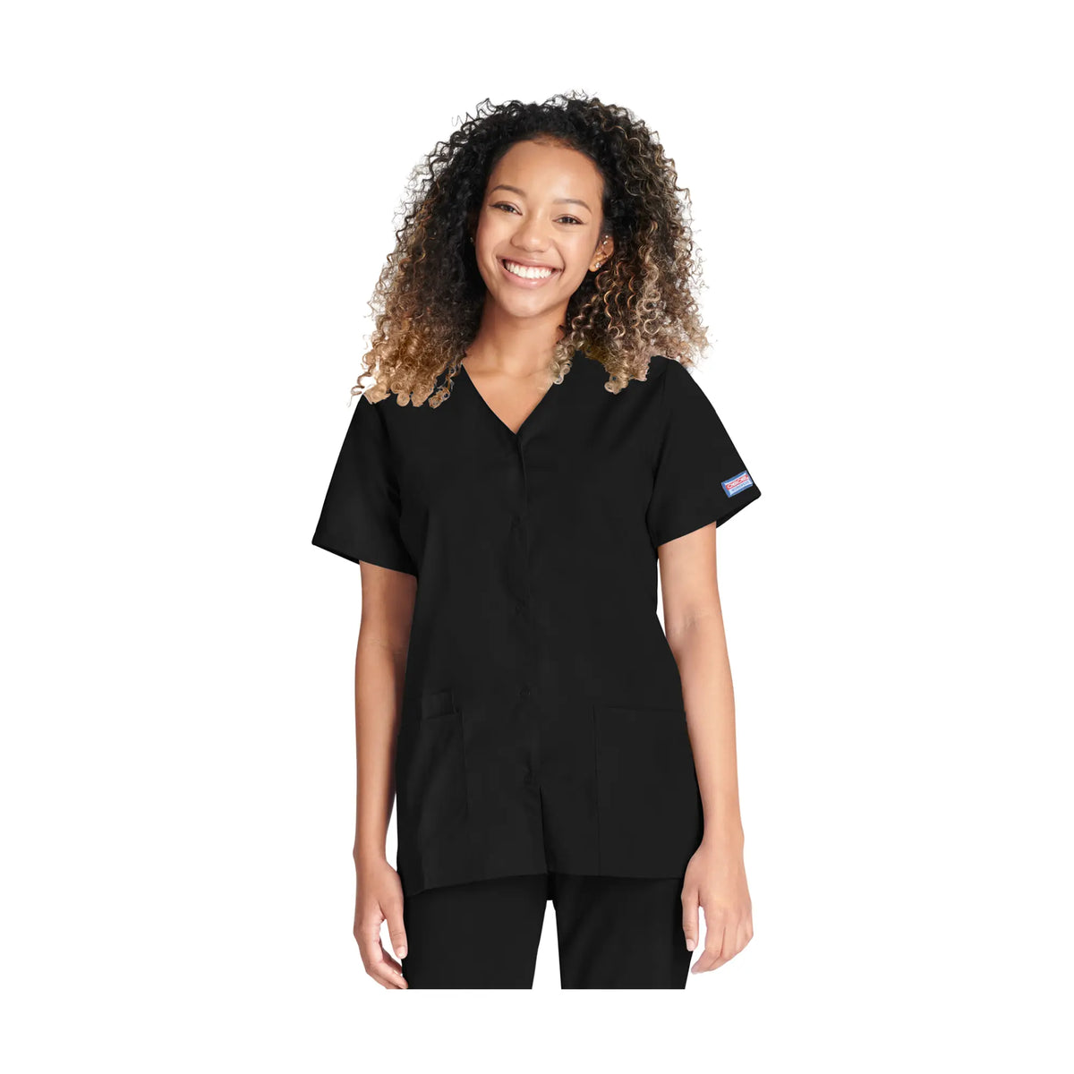 Calais - V-neck snap button tunic - Women - Cherokee Cherokee Authentic Workwear 