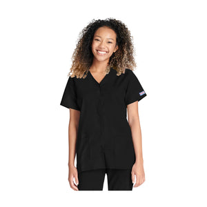 Calais - V-neck snap button tunic - Women - Cherokee Cherokee Authentic Workwear 