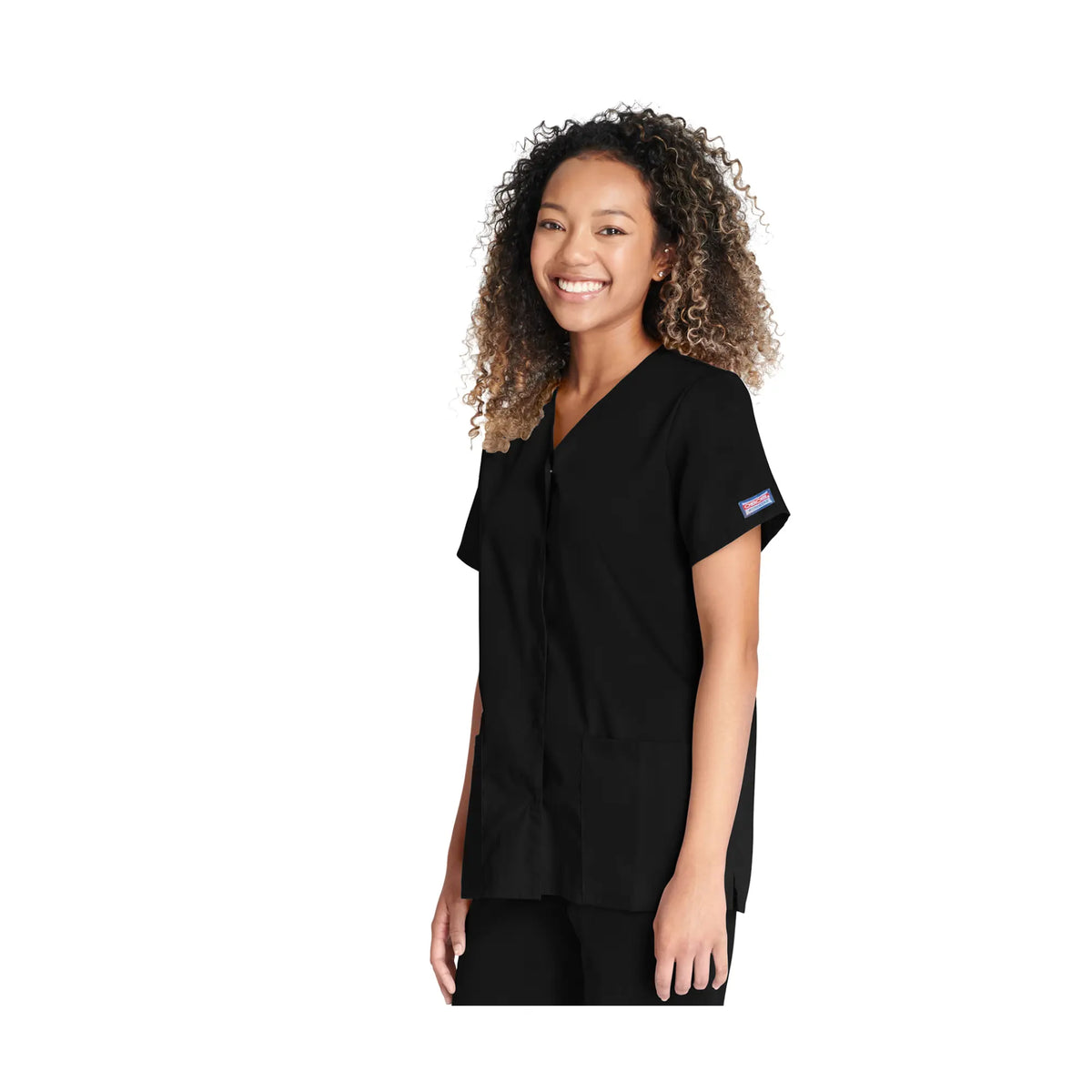 Calais - V-neck snap button tunic - Women - Cherokee Cherokee Authentic Workwear 