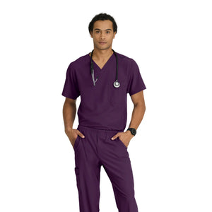Casablanca - V-neck tunic - wide cut - Men - Skechers SKECHERS  Aubergine / XL