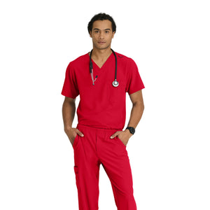 Casablanca - V-neck tunic - wide cut - Men - Skechers SKECHERS  Red / XL
