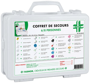 Emergency box for 6 to 8 people with wall support - Farmor - My Podologie