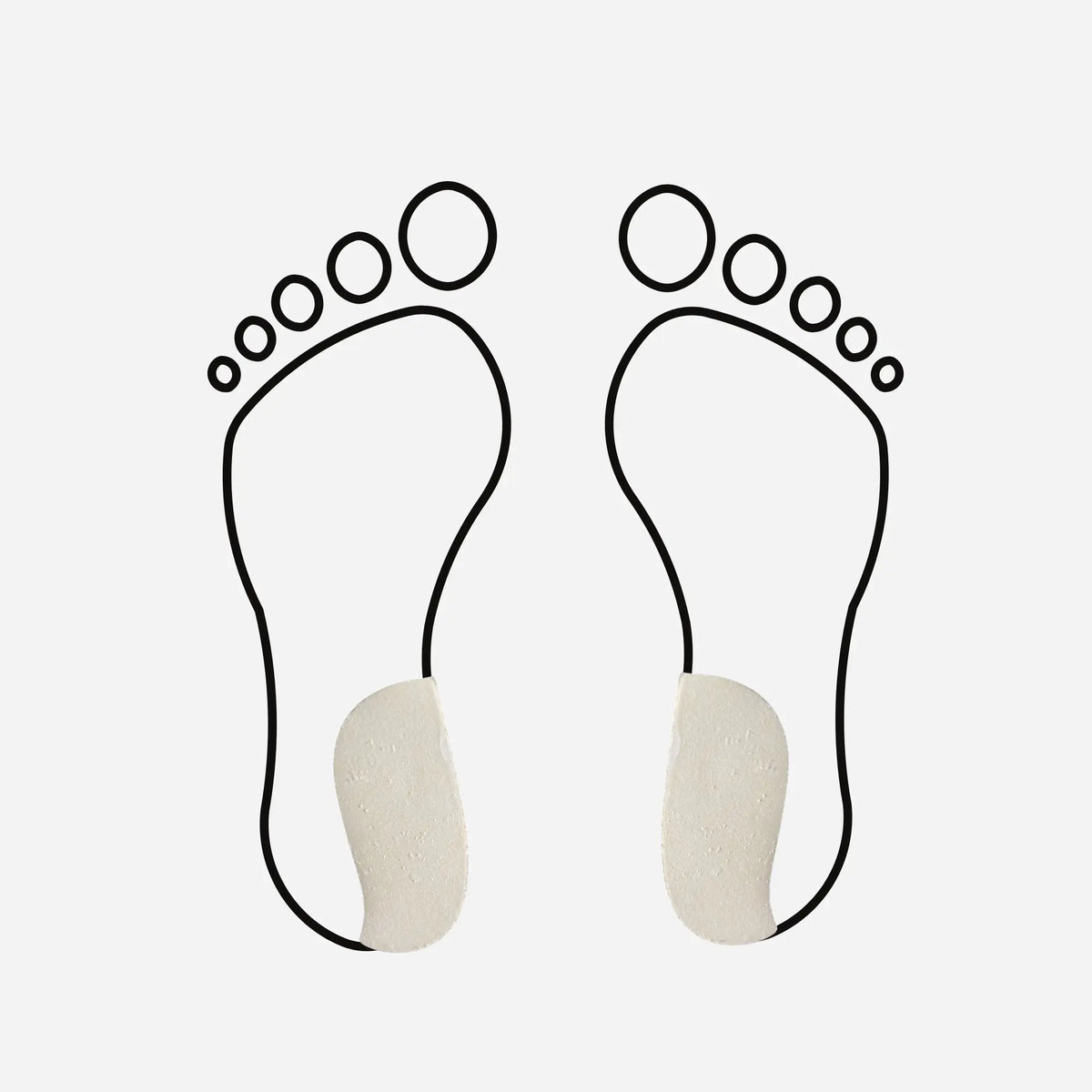Wide supinator stabilizing wedge - 10 mm - rubber - shore 35-40 - 5 pairs - Beige