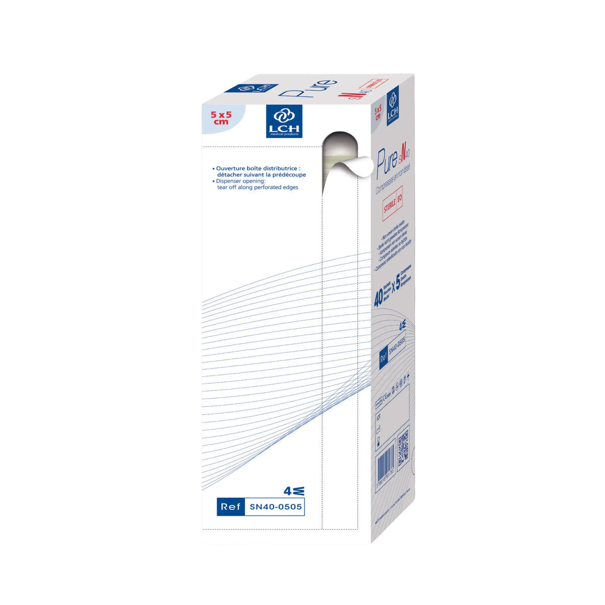 Compresa estéril no tejida - Paquete de 5 compresas - 40g/m2 - LCH
