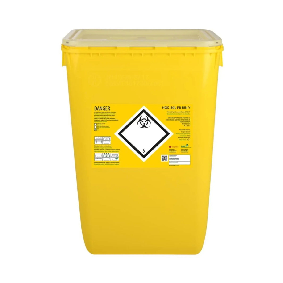 Contenedor Bidón plástico rectangular - Clinisafe Hospidex 