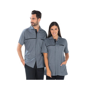 Cyrille - Short Sleeve Tunic - Mixed - 75 cm My Blouse  Grey-heather-Black-T6-XXXL