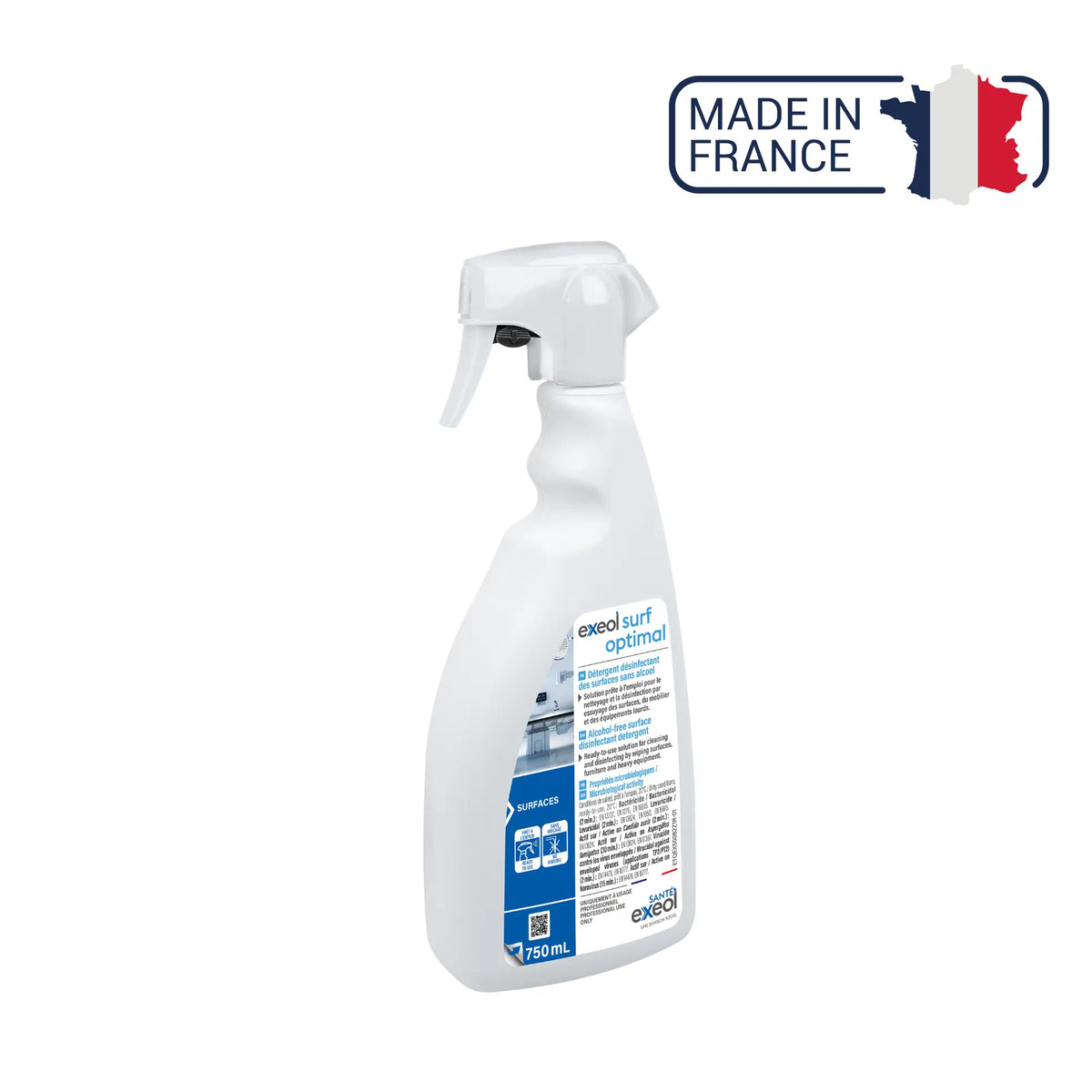 Alcohol-free surface disinfectant detergent - Exeol surf optimal - Sodel