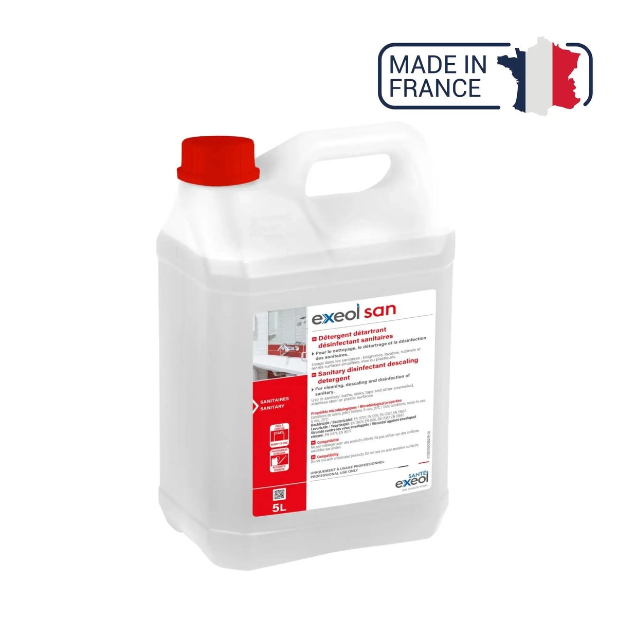 Détartrant désinfectant sanitaires - Exeol San - Sodel Exeol 